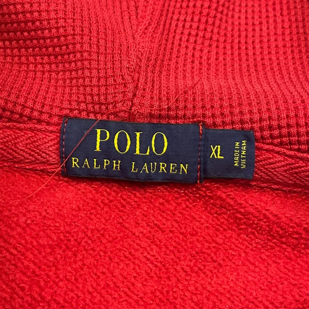 Polo Ralph Lauren‎ Zip Up Hoodie Mens XL Red Thermal Pony Preppy Sweatshirt